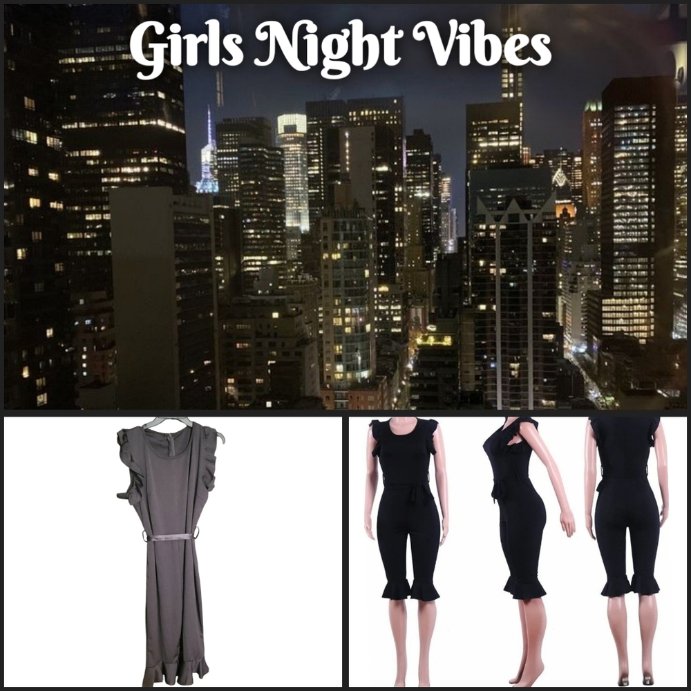 Girls Night Vibes: Ruffle Designed Romper Jumpsuit